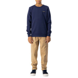 teddy smith pantalon en coton camel uni avec une coupe regular fit et poches laterales