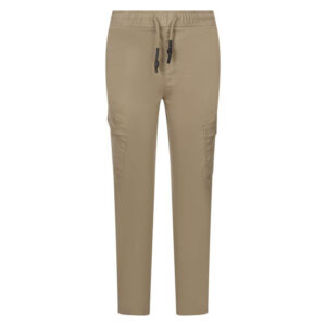 teddy smith pantalon en coton melange beige uni avec une coupe droite et des poches 2