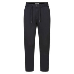 teddy smith pantalon en coton melange nuit uni avec un lien de serrage et une coupe droite