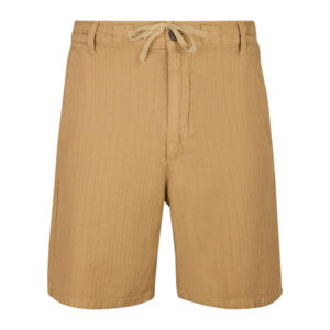 teddy smith short en coton beige a coupe droite pourvu d un cordon de serrage