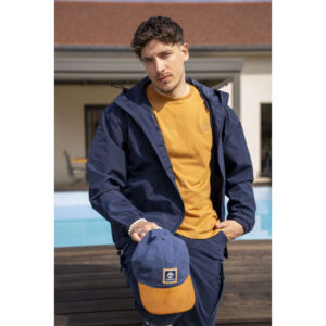 timberland casquette en coton bleue bicolore avec un patch d authenticite