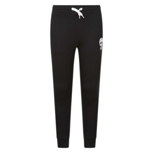 timberland pantalon jogging en coton melange noir a coupe slim avec 2 poches et logo blanc