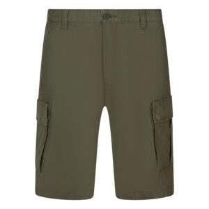 timberland short cargo en coton melange de couleur kaki unie avec une coupe droite 2