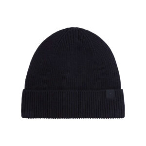tom tailor bonnet marine uni en maille tricotee avec un logo en relief brode