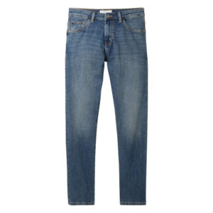 tom tailor jean en coton bleu indigo delave aux cuisses avec une coupe slim fit