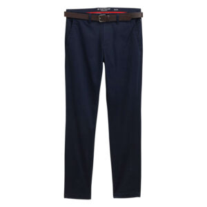 tom tailor pantalon chino soft en coton marine avec fermeture a glissiere