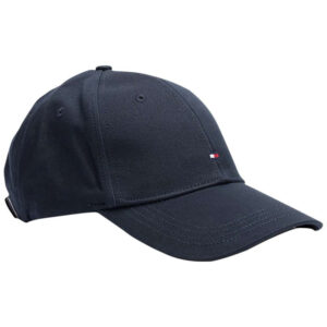 tommy hilfiger casquette classic bb cap marine en coton avec drapeau brode