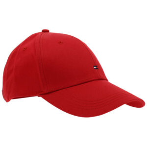 tommy hilfiger casquette classic bb cap rouge en coton avec drapeau brode