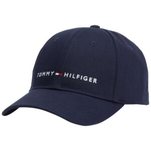 tommy hilfiger casquette en coton biologique marine unie avec une coupe strapback