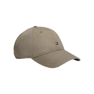 tommy hilfiger casquette en coton biologique taupe pourvue d une fermeture strapback