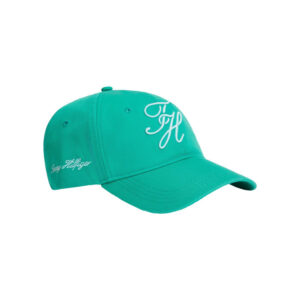tommy hilfiger casquette en coton biologique verte pourvue d une fermeture strapback