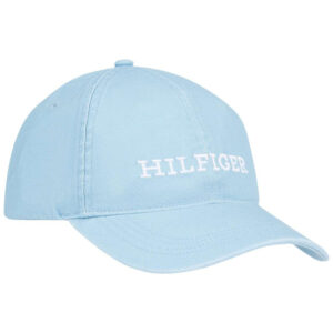 tommy hilfiger casquette en coton bleue unie coupe strapback avec un clip a l arriere