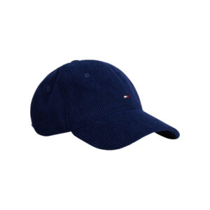 tommy hilfiger casquette marine unie en velours cotele avec logo de la marque