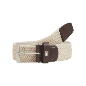 tommy hilfiger ceinture ecrue en maille tressee pourvue d une fermeture par boucle ardillon 2
