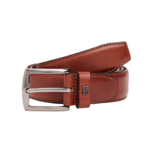tommy hilfiger ceinture en cuir camel unie avec fermeture a boucle a ardillon chromee 2