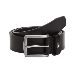 tommy hilfiger ceinture noire en cuir fantaisie avec boucle argentee 6