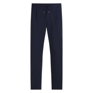 tommy hilfiger chino marine uni a coupe ajustee plis marques avec cordon zip et bouton