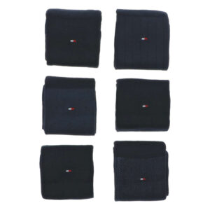 tommy hilfiger coffret en metal avec 6 paires de chaussettes hautes bleues marine unies
