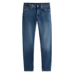 tommy hilfiger jean bleecker en coton indigo a coupe slim pourvu de passants 2