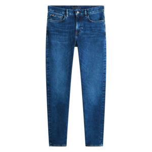 tommy hilfiger jean bleecker en coton melange bleu a coupe droite pourvu de multiples poches 4