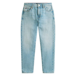 tommy hilfiger jean en coton bleu aspect delave a coupe droite pourvu de poches 4