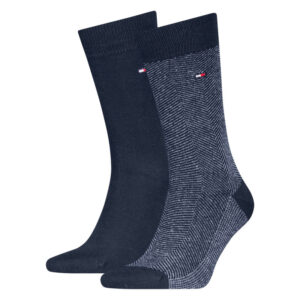 tommy hilfiger lot de 2 paires de chaussettes en coton melange marine coupe haute 2