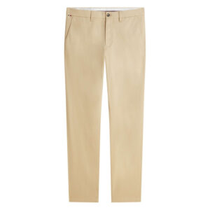 tommy hilfiger pantalon chino bleecker en coton melange beige pourvu d une coupe slim