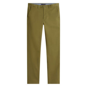 tommy hilfiger pantalon chino denton en coton kaki a coupe droite pourvu de poches plaquees 8