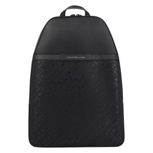 tommy hilfiger sac a dos noir uni avec une fermeture zippee et des bretelles ajustables