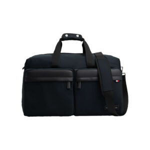 tommy hilfiger sac noir avec multiples rangements et fermetures a glissieres