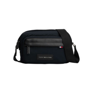 tommy hilfiger sacoche noire avec fermeture a glissiere et logos de la marque