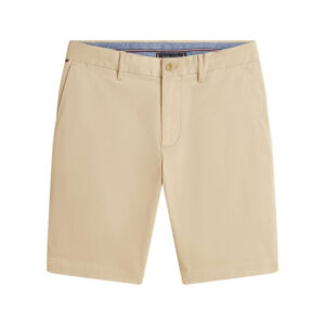 tommy hilfiger short chino denton en coton beige a coupe droite pourvu de multiples poches