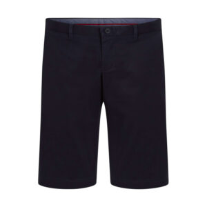 tommy hilfiger short en coton marine uni avec une coupe chino et des poches laterales