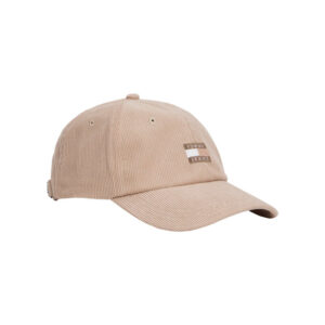 tommy jeans casquette beige unie avec une fermeture strapback et un bouton superieur