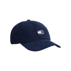 tommy jeans casquette en coton biologique marine unie avec une fermeture strapback