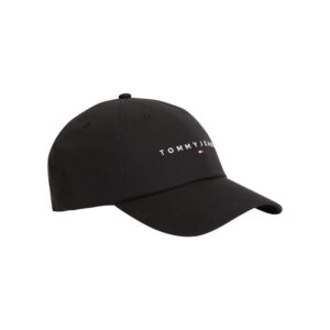 tommy jeans casquette en coton biologique noire unie avec fermeture strapback