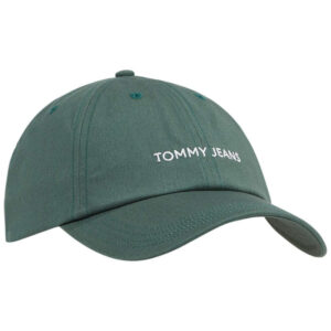 tommy jeans casquette en coton sapin unie avec une coupe strapback et nom brode