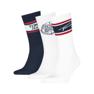 tommy jeans chaussettes hautes en coton melange multicolores a motif de la marque