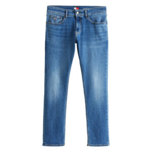 tommy jeans jean en coton bleu uni avec une coupe slim a zip et a bouton 10