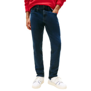tommy jeans jean slim en coton nuit avec une coupe droite et des passants 8