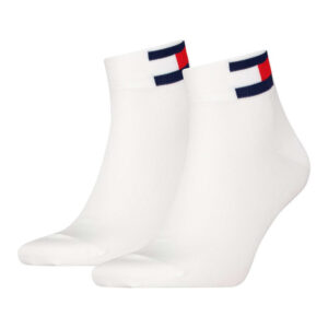 tommy jeans lot de 2 paires de chaussettes en coton melange blanches unies coupe courte