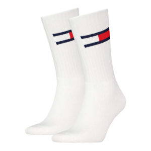 tommy jeans lot de 2 paires de chaussettes en coton melange blanches unies coupe haute 4