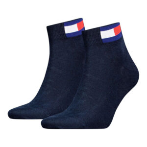 tommy jeans lot de 2 paires de chaussettes en coton melange marine unies coupe courte 2