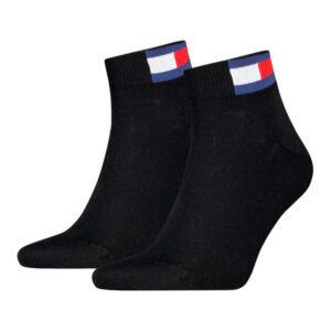 tommy jeans lot de 2 paires de chaussettes en coton melange noires unies coupe courte 2