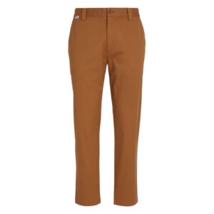 tommy jeans pantalon chino en coton biologique melange camel avec une coupe regular fit