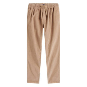 tommy jeans pantalon chino en coton taupe uni avec une coupe slim et cordon