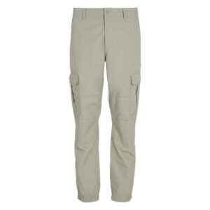 tommy jeans pantalon ethan en coton kaki uni avec une coupe cargo et poches cuisses