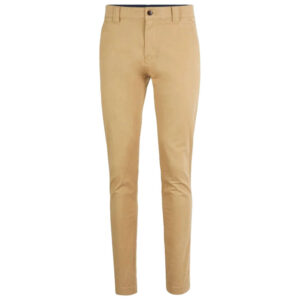 tommy jeans pantalon tommy jeans chino en coton stretch beige et des passants pour ceinture 4