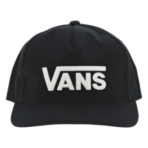 vans casquette en coton noire brodee avec un logo brode blanc sur le front