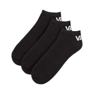 vans lot de 3 paires de chaussettes basses noires en coton melange unies coupe courte avec nom de la marque imprime